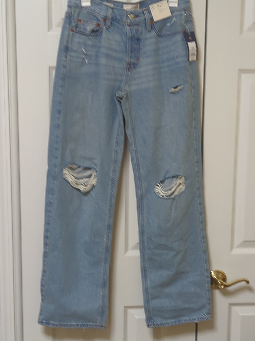Universal Thread Light Blue Distressed 90's Low Baggy Relaxed Jeans Size 4